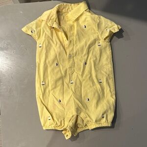 Janie and Jack Yellow Sailboat One Piece